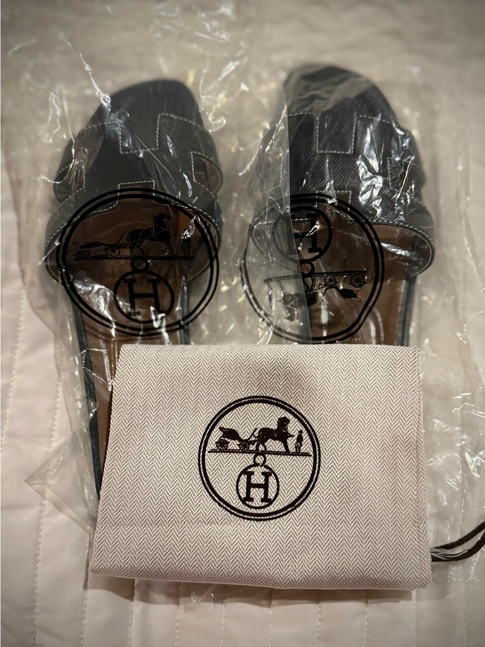 Black Leather Designer (Dupe) Sandals with Brown Insole and white stiching - Picture 7 of 8